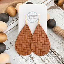 Load image into Gallery viewer, Large Teardrop: Cognac Weaved