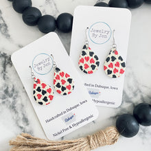 Load image into Gallery viewer, Small Teardrop Earrings: Queen of Hearts