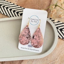 Load image into Gallery viewer, Medium Teardrop: Pink &amp; Gold Marbled