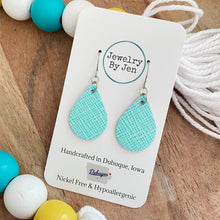 Load image into Gallery viewer, Small Teardrop: Robin Egg Saffiano