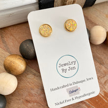 Load image into Gallery viewer, Gold Holographic Crackle Studs