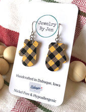 Load image into Gallery viewer, Mittens: Yellow &amp; Black Buffalo Plaid