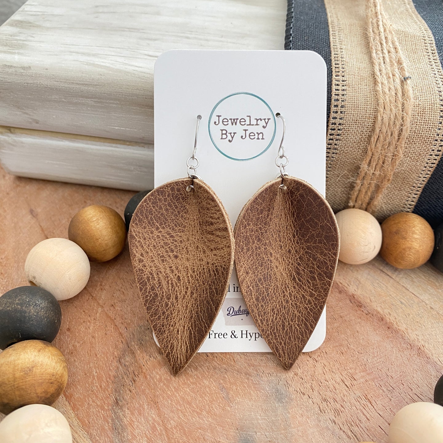 Large Pinched Earrings: Vintage Cowboy