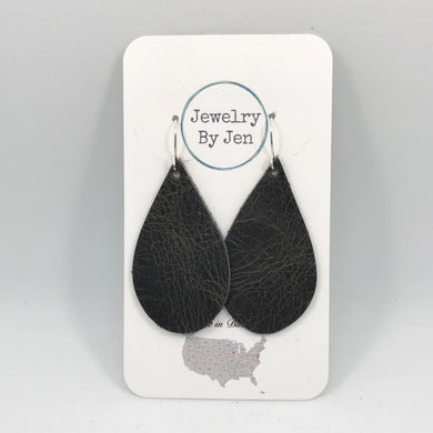 Medium Teardrop Earrings: Weathered Grey