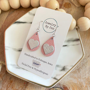 Pink with silver heart