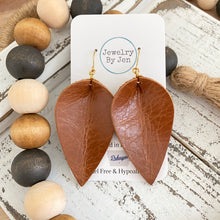 Load image into Gallery viewer, Large Pinched Earrings: Cognac