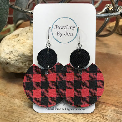 Red Buffalo Plaid Round Cutout