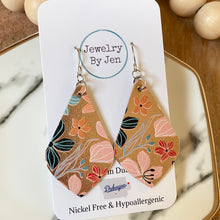 Load image into Gallery viewer, Textured Floral on Rose Gold Elegant Teardrop