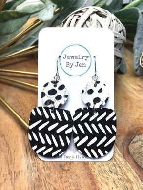 Boho Dangle Earrings: Spots & Boho Chevron