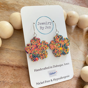 Sue’s Forget Me Not Earrings: Chameleon Glitter