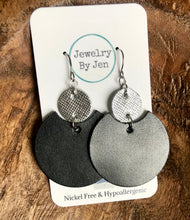 Load image into Gallery viewer, Luna Earrings: Black &amp; Silver