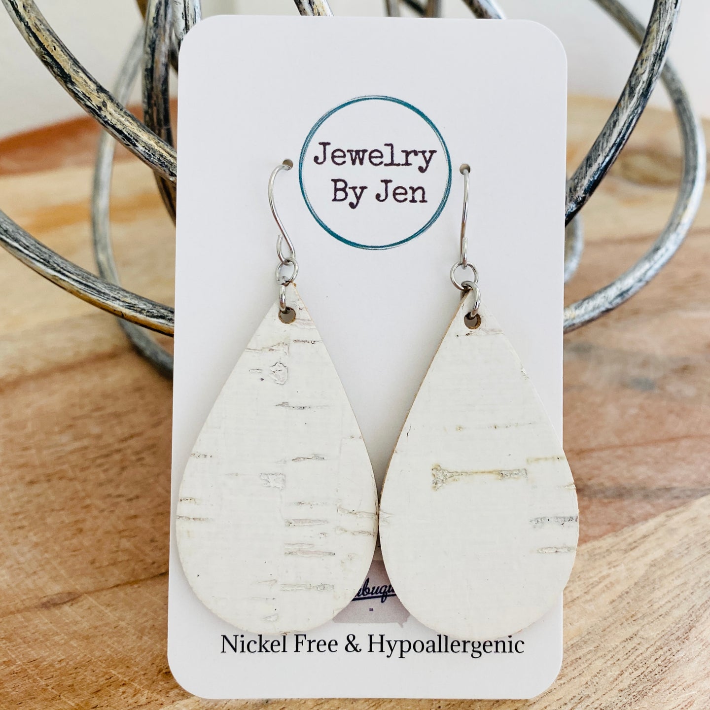 White Cork Medium Teardrop