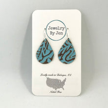 Load image into Gallery viewer, Small Teardrop: Turquoise Tooled