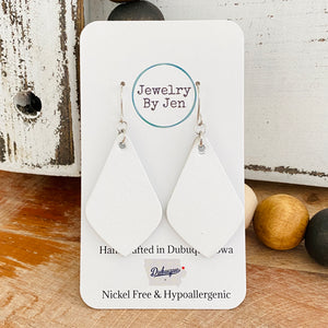 Elegant Teardrop Earrings (Small): White