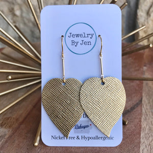 Gold Saffiano Heart Petal