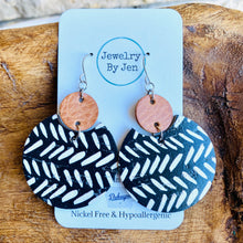 Load image into Gallery viewer, Luna Earrings: Cognac w/ Boho Chevron