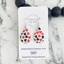 Load image into Gallery viewer, Small Teardrop Earrings: Queen of Hearts