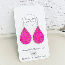 Load image into Gallery viewer, Small Teardrop: Hot Pink Metallic Cheetah