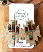 Load image into Gallery viewer, Champagne w/Aqua Bronze Cactus Southwest