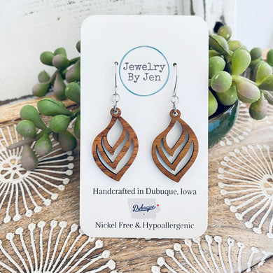 Wood Leaf Earrings