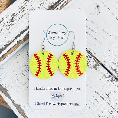 Softball Earrings: Medium