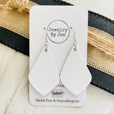 Elegant Teardrop Earrings: White