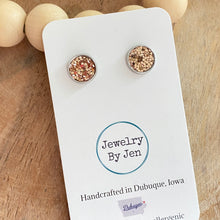 Load image into Gallery viewer, Studs: Rose Gold Glitter