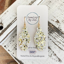 Load image into Gallery viewer, Holiday Light Bulb: White &amp; Gold Glitter