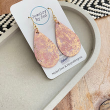 Load image into Gallery viewer, Medium Teardrop: Pink &amp; Gold Marbled