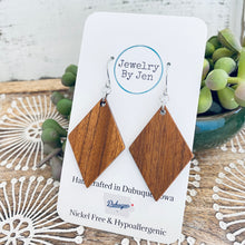Load image into Gallery viewer, Wood Diamond Earrings