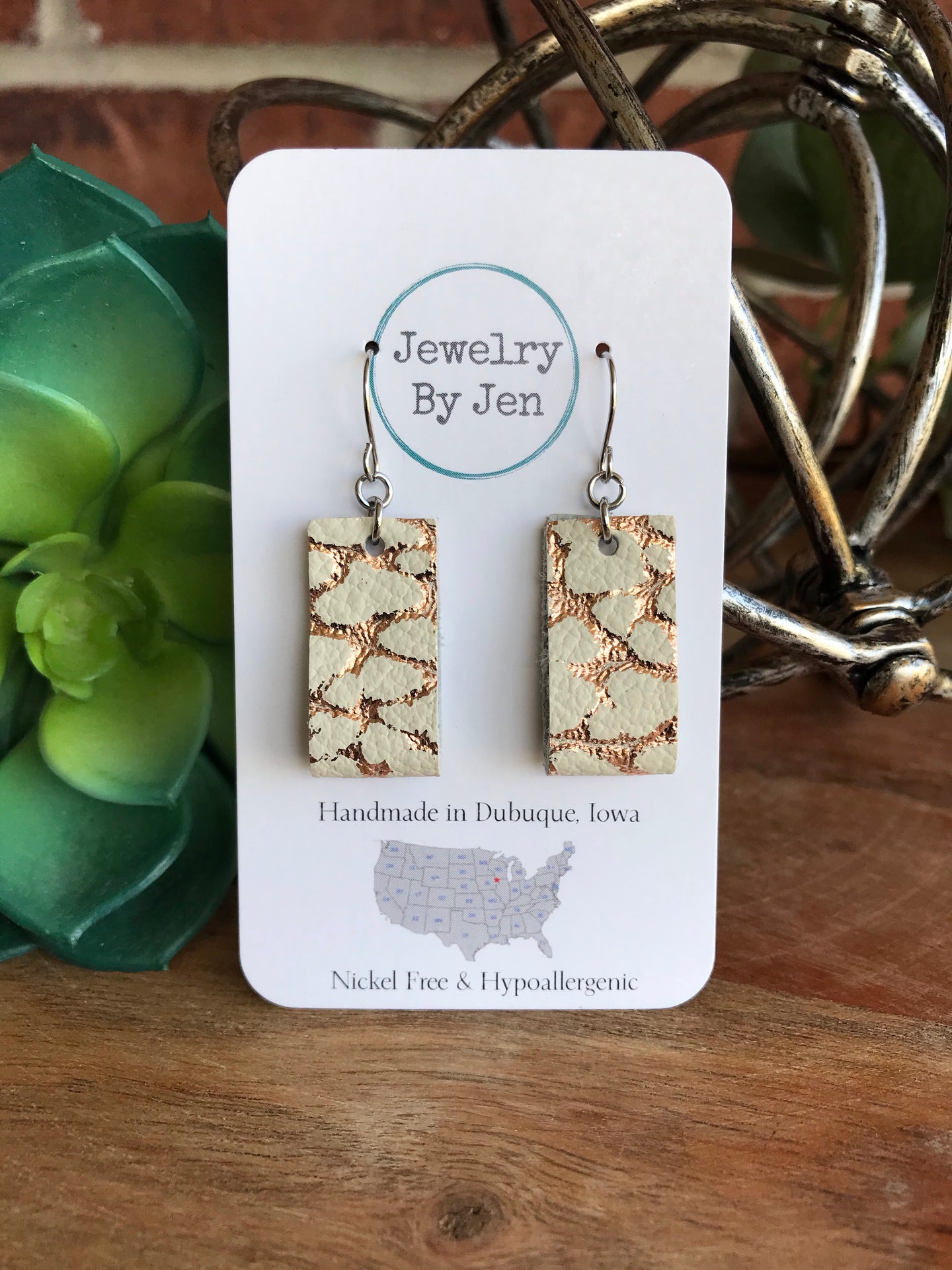 White & Rose Gold Crackle “Jodi”
