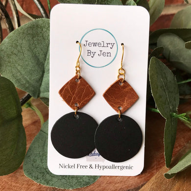 Cognac & Black Earrings