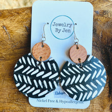 Load image into Gallery viewer, Luna Earrings: Cognac w/ Boho Chevron