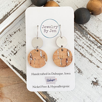 Silver & Cork Earrings