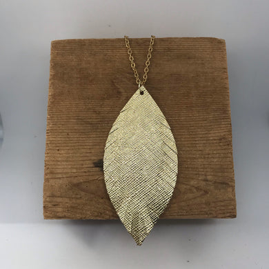 Gold Fringe Leaf Necklace